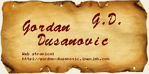 Gordan Dušanović vizit kartica
